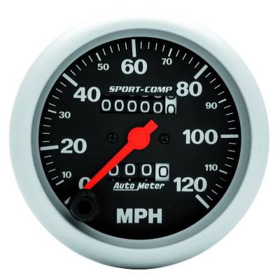 Auto Meter - Auto Meter Gauge; Speedometer; 3 3/8in.; 120mph; Mechanical; Sport-Comp 3992