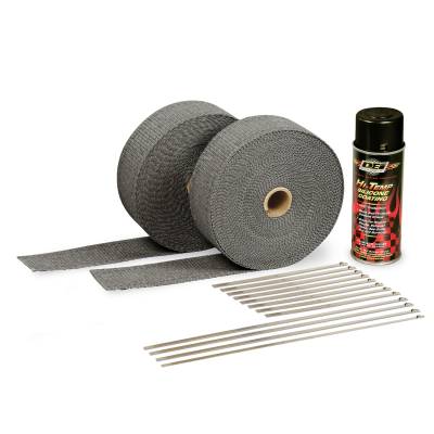 Design Engineering - Design Engineering Exhaust Wrap Kit - Black Wrap and Black HT Silicone Coating 010110