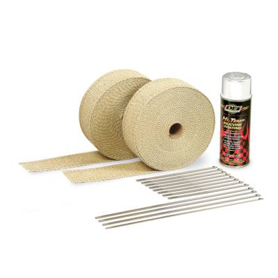 Design Engineering - Design Engineering Exhaust Wrap Kit - Tan Wrap and White HT Silicone Coating 010111