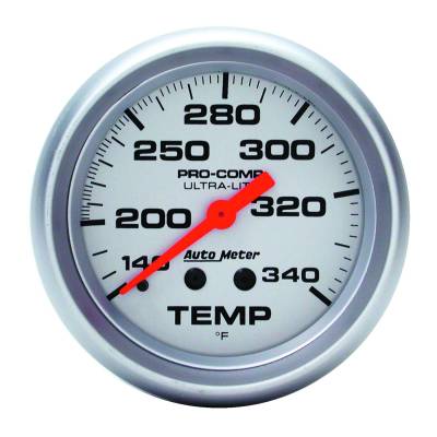 Auto Meter - Auto Meter Gauge; Temperature; 2 5/8in.; 140-340deg. F; Mechanical; 8ft.; Ultra-Lite 4435