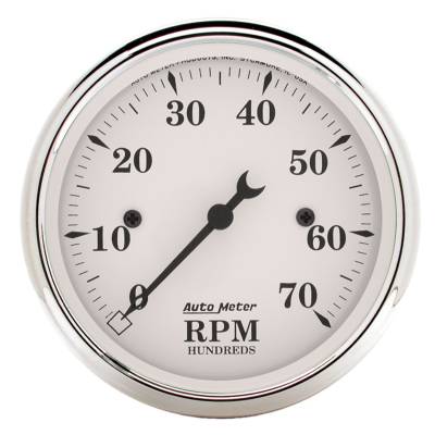 Auto Meter - Auto Meter Gauge; Tachometer; 3 1/8in.; 7k RPM; In-Dash; Old Tyme White 1695