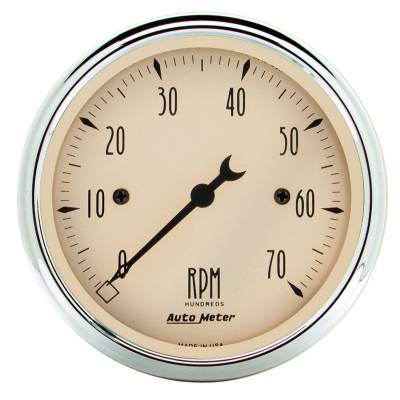 Auto Meter - Auto Meter Gauge; Tachometer; 3 1/8in.; 7k RPM; In-Dash; Antique Beige 1898