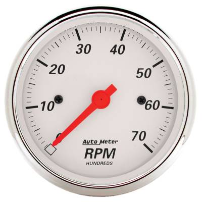 Auto Meter - Auto Meter Gauge; Tachometer; 3 1/8in.; 7k RPM; In-Dash; Arctic White 1398