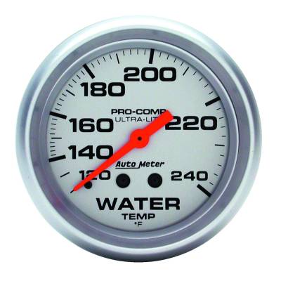 Auto Meter - Auto Meter Gauge; Water Temp; 2 5/8in.; 120-240deg. F; Mechanical; 12ft.; Ultra-Lite 4433