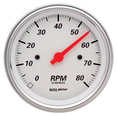 Auto Meter - Auto Meter Gauge; Tachometer; 3 3/8in.; 8k RPM; In-Dash; Arctic White 1390