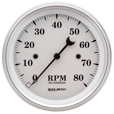 Auto Meter - Auto Meter Gauge; Tachometer; 3 3/8in.; 8k RPM; In-Dash; Old Tyme White 1690