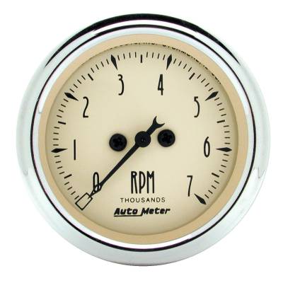 Auto Meter - Auto Meter Gauge; Tachometer; 2 1/16in.; 7k RPM; In-Dash; Antique Beige 1897