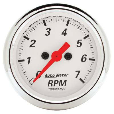 Auto Meter - Auto Meter Gauge; Tachometer; 2 1/16in.; 7k RPM; In-Dash; Arctic White 1397