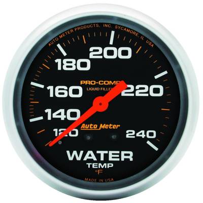 Auto Meter - Auto Meter Gauge; Water Temp; 2 5/8in.; 120-240deg. F; Liquid Filled Mech; Pro-Comp 5432