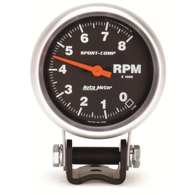 Auto Meter - Auto Meter Gauge; Tachometer; 2 5/8in.; 8k RPM; Pedestal; Sport-Comp 3708