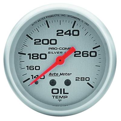 Auto Meter - Auto Meter Gauge; Oil Temp; 2 5/8in.; 140-280deg. F; 8ft.; Liquid Filled Mech; Ultra-Lite 4641