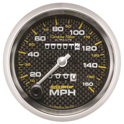 Auto Meter - Auto Meter Gauge; Speedometer; 3 3/8in.; 160mph; Mechanical; Carbon Fiber 4793