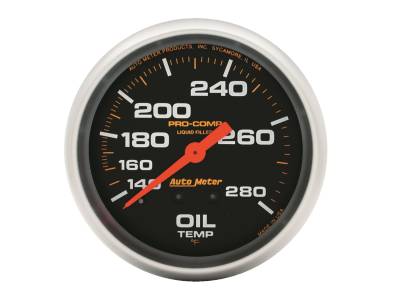 Auto Meter - Auto Meter Gauge; Oil Temp; 2 5/8in.; 140-280deg. F; Liquid Filled Mech; 12ft.; Pro-Comp 5443