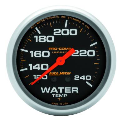 Auto Meter - Auto Meter Gauge; Water Temp; 2 5/8in.; 120-240deg. F; Liquid Filled Mech; 12ft.; Pro-Comp 5433