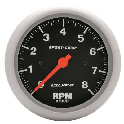 Auto Meter - Auto Meter Gauge; Tachometer; 3 3/8in.; 8k RPM; In-Dash; Sport-Comp 3991