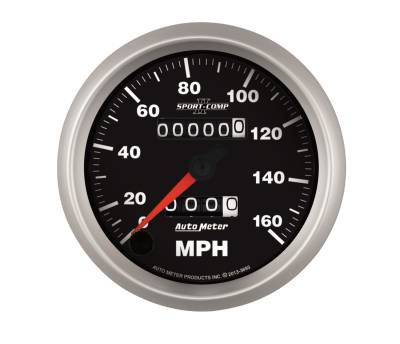 Auto Meter - Auto Meter Gauge; Speedometer; 3 3/8in.; 160mph; Mechanical; Sport-Comp II 3693