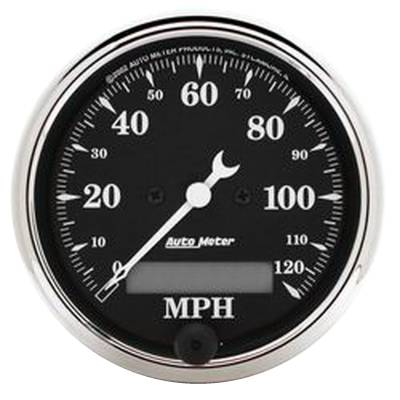 Auto Meter - Auto Meter Gauge; Speedo.; 3 1/8in.; 120mph; Elec. Prog. w/LCD Odo; Old Tyme Blk 1787