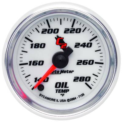 Auto Meter - Auto Meter Gauge; Oil Temp; 2 1/16in.; 140-280deg. F; Digital Stepper Motor; C2 7156