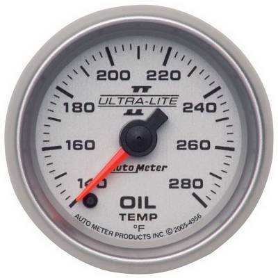 Auto Meter - Auto Meter Gauge; Oil Temp; 2 1/16in.; 140-280deg. F; Digital Stepper Motor; Ultra-Lite II 4956