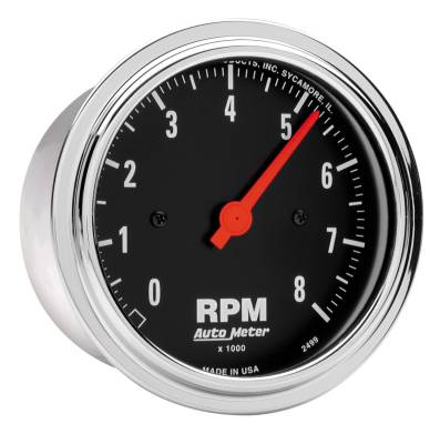 Auto Meter - Auto Meter Gauge; Tachometer; 3 3/8in.; 8k RPM; In-Dash; Traditional Chrome 2499