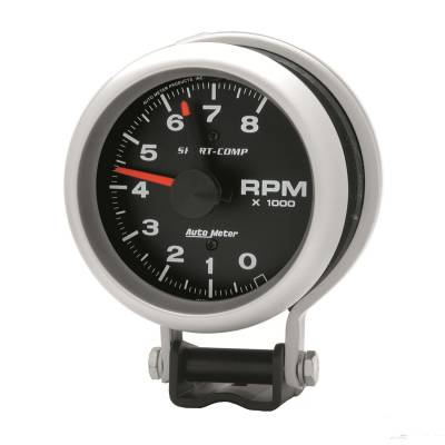 Auto Meter - Auto Meter Gauge; Tachometer; 3 3/4in.; 8k RPM; Pedestal w/Red Line; Sport-Comp 3780