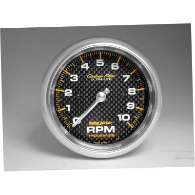 Auto Meter - Auto Meter Gauge; Tachometer; 3 3/8in.; 10k RPM; In-Dash; Carbon Fiber 4798