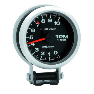 Auto Meter - Auto Meter Gauge; Tachometer; 3 3/4in.; 10k RPM; Pedestal w/Red Line; Sport-Comp 3700