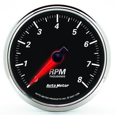 Auto Meter - Auto Meter Gauge; Tachometer; 3 3/8in.; 8k RPM; In-Dash; Designer Black II 1296