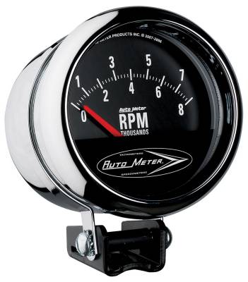 Auto Meter - Auto Meter Gauge; Tach; 3 3/4in.; 8k RPM; Pedestal w/Retro Short Sweep; Traditional Chrome 2897