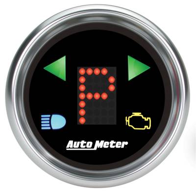Auto Meter - Auto Meter Gauge; Gear Pos; 2 1/16in.; incl indicators; Black Dial; Blue LED; Bright Super 6150