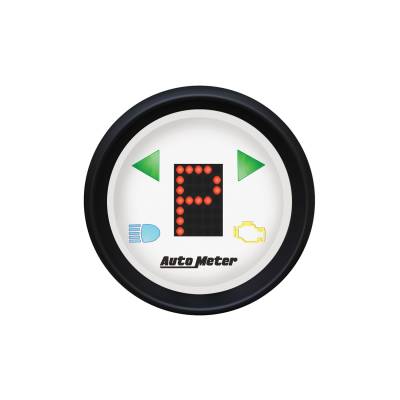 Auto Meter - Auto Meter Gauge; Gear Pos; 2 1/16in.; incl indicators; White Dial; Red LED; Black Bezel 5759