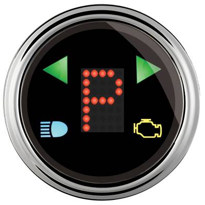 Auto Meter - Auto Meter Gauge; Gear Pos; 2 1/16in.; incl indicators; Black Dial; Dome Lens; Chrome Bezel 1460