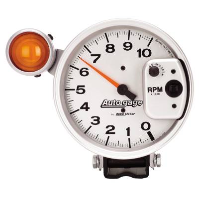 Auto Meter - Auto Meter Gauge; Tachometer; 5in.; 10k RPM; Pedestal w/ext. Shift-Lite; Silver; Auto Gage 233911