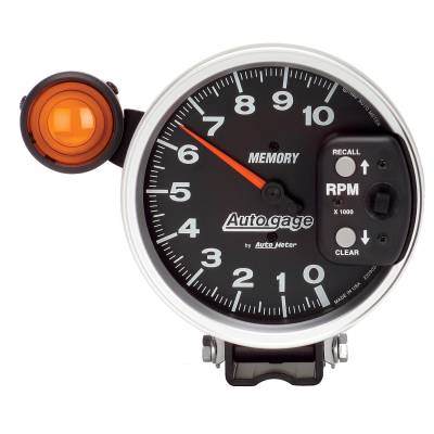 Auto Meter - Auto Meter Gauge; Tach; 5in.; 10k RPM; Pedestal w/ext. Shift-Lite/Mem; Black; Auto Gage 233906