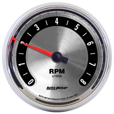 Auto Meter - Auto Meter Gauge; Tachometer; 3 3/8in.; 8k RPM; In-Dash; American Muscle 1298