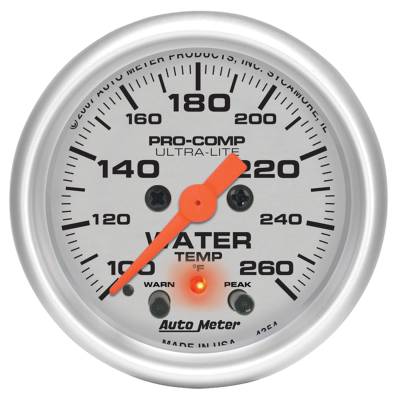 Auto Meter - Auto Meter Gauge; Water Temp; 2 1/16in.; 260deg. F; Digital Stepper Motor w/Peak/Warn; Ultr 4354