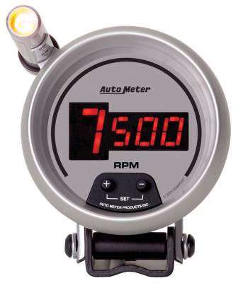 Auto Meter - Auto Meter Gauge; Tach; 3 3/4in.; 10k RPM; Pedestal w/ext. Quick-Lite; Digital; Slvr Dial w 6599