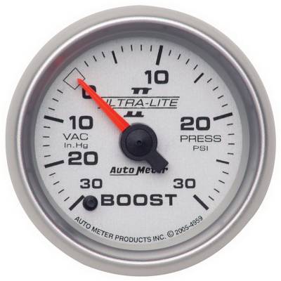 Auto Meter - Auto Meter Gauge; Vac/Boost; 2 1/16in.; 30inHg-30psi; Digital Stepper Motor; Ultra-Lite II 4959