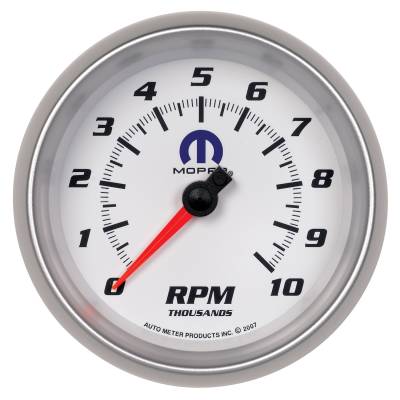 Auto Meter - Auto Meter Gauge; Tachometer; 3 3/8in.; 10k RPM; In-Dash; White; Mopar 880038