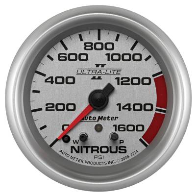 Auto Meter - Auto Meter Gauge; Nitrous Press; 2 5/8in.; 1600psi; Stepper Motor w/Peak/Warn; Ultra-Lite I 7774