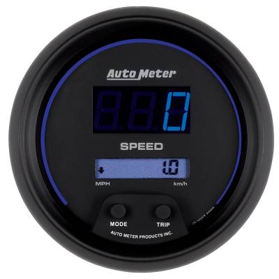 Auto Meter - Auto Meter Gauge; Speedo; 3 3/8in.; 160mph; Elec. Program.; Digital; Black Dial w/Blue LED 6988