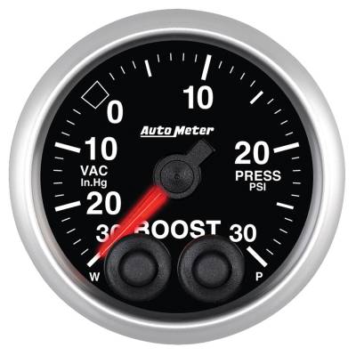 Auto Meter - Auto Meter Gauge; Vac/Boost; 2 1/16in.; 30inHG-30psi; Stepper Motor w/Peak/Warn; Elite 5677