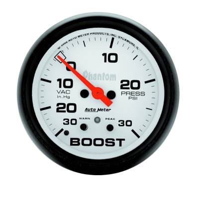 Auto Meter - Auto Meter Gauge; Vac/Boost; 2 5/8in.; 30inHg-30psi; Digital Stepper Motor; Phantom 5877