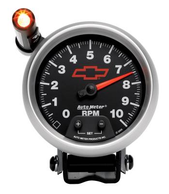 Auto Meter - Auto Meter Gauge; Tachometer; 3 3/4in.; 10k RPM; Pedestal w/ext. Quick-Lite; GM Bowtie Blac 3690-00406