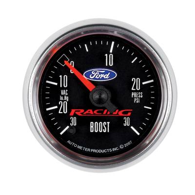 Auto Meter - Auto Meter Gauge; Vac/Boost; 2 1/16in.; 30inHg-30psi; Digital Stepper Motor; Ford Racing 880074