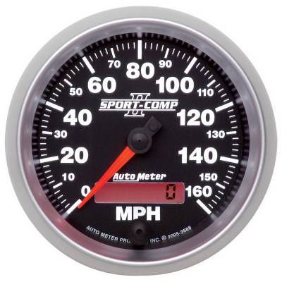 Auto Meter - Auto Meter Gauge; Speedometer; 3 3/8in.; 160mph; Elec. Programmable; Sport-Comp II 3688