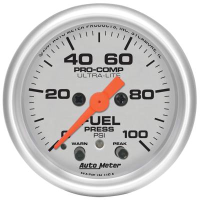 Auto Meter - Auto Meter Gauge; Fuel Press; 2 1/16in.; 100psi; Digital Stepper Motor w/Peak/Warn; Ultra-L 4371