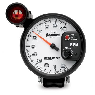 Auto Meter - Auto Meter Gauge; Tachometer; 5in.; 10k RPM; Pedestal w/ext. Shift-Lite; Phantom II 7599