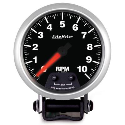 Auto Meter - Auto Meter Gauge; Tach; 3 3/4in.; 10k RPM; Pedestal w/Shift Light/Peak Mem; Elite 5690