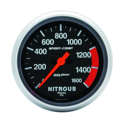 Auto Meter - Auto Meter Gauge; Nitrous Press; 2 5/8in.; 1600psi; Digital Stepper Motor; Sport-Comp 3574